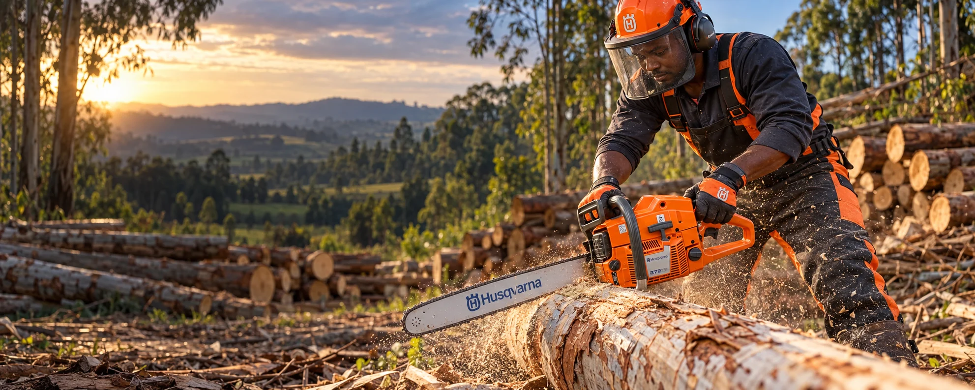 Husqvarna 272XP chainsaw at a cutting job